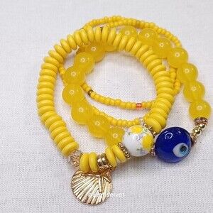 037 Handmade Evil Eye Unisex Bracelet Multilayer Beads